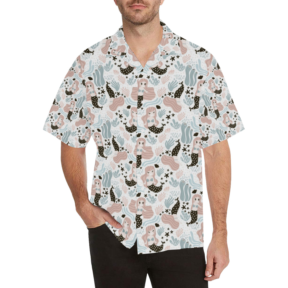 cute mermaid pattern Men's All Over Print Hawaiian Shirt