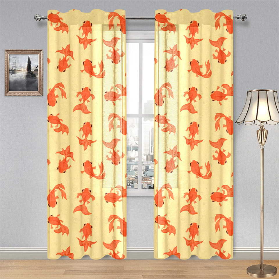 Goldfish Pattern Print Design 02 Gauze Curtain