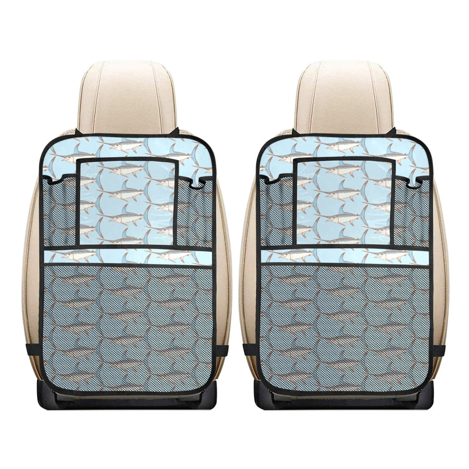 Swordfish Pattern Print Design 01 Car Seat Back Organizer