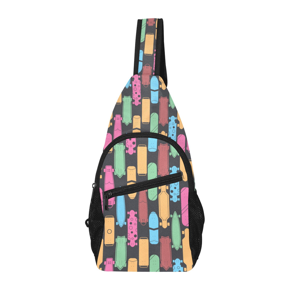 Skate Board Pattern Print Design 02 All Over Print Chest Bag