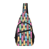 Skate Board Pattern Print Design 02 All Over Print Chest Bag
