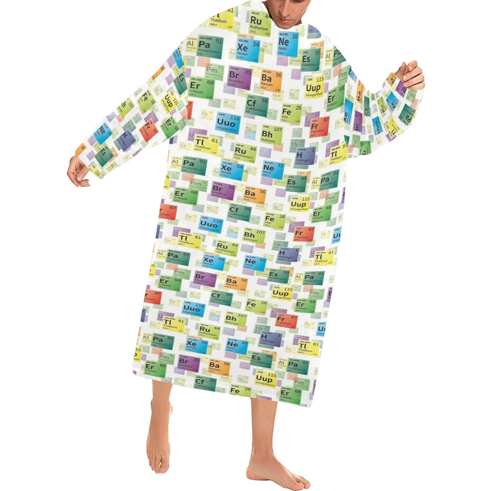 Chemistry Periodic Table Pattern Print Design 05 Blanket Robe with Sleeves