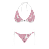 Llama Alpaca pink background Sexy Bikinis Two-Piece Swimsuits