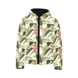 heliconia pattern Kids' Boys' Girls' Padded Hooded Jacket