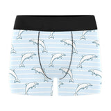 Dolphin blue striped background Men's All Over Print Boxer Briefs Men's Underwear