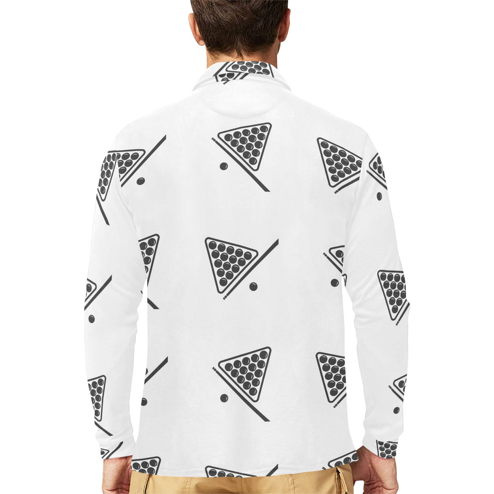 Billiard Ball Pattern Print Design 03 Men's Long Sleeve Polo Shirt