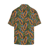 Colorful papaya tropical leaves Men's All Over Print Hawaiian Shirt