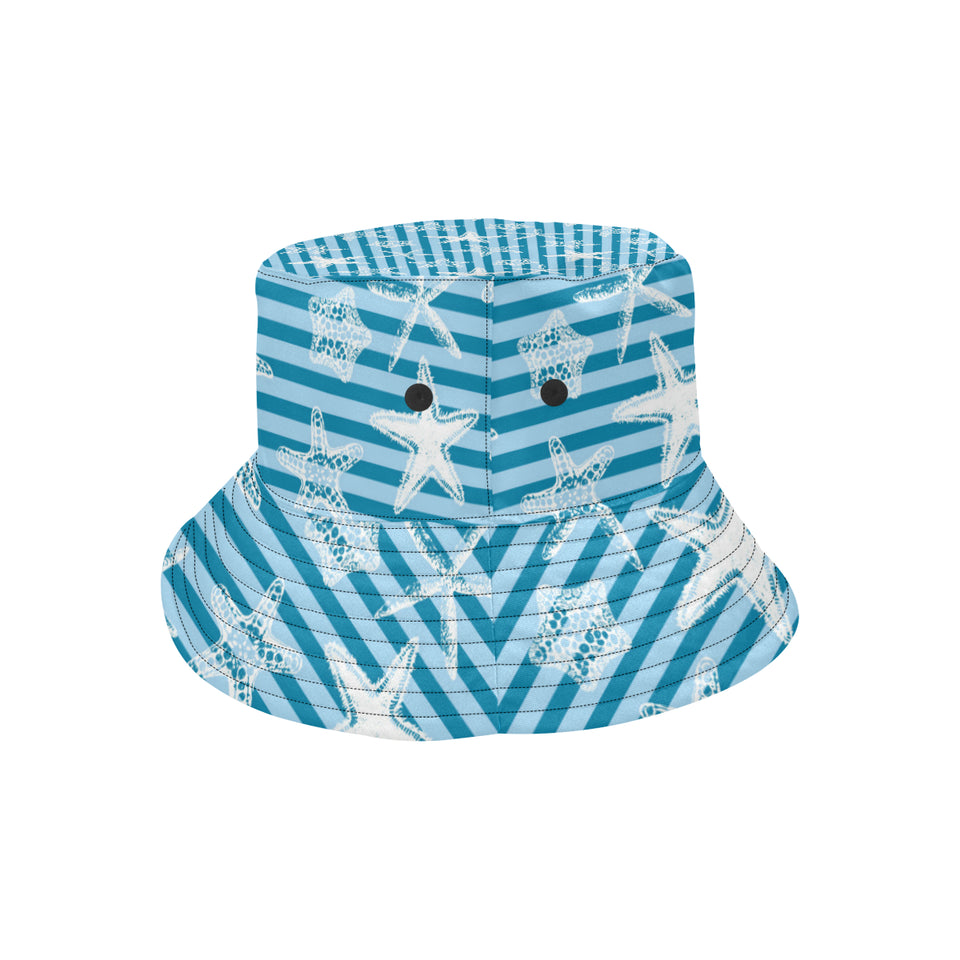 Starfish blue blackground Unisex Bucket Hat