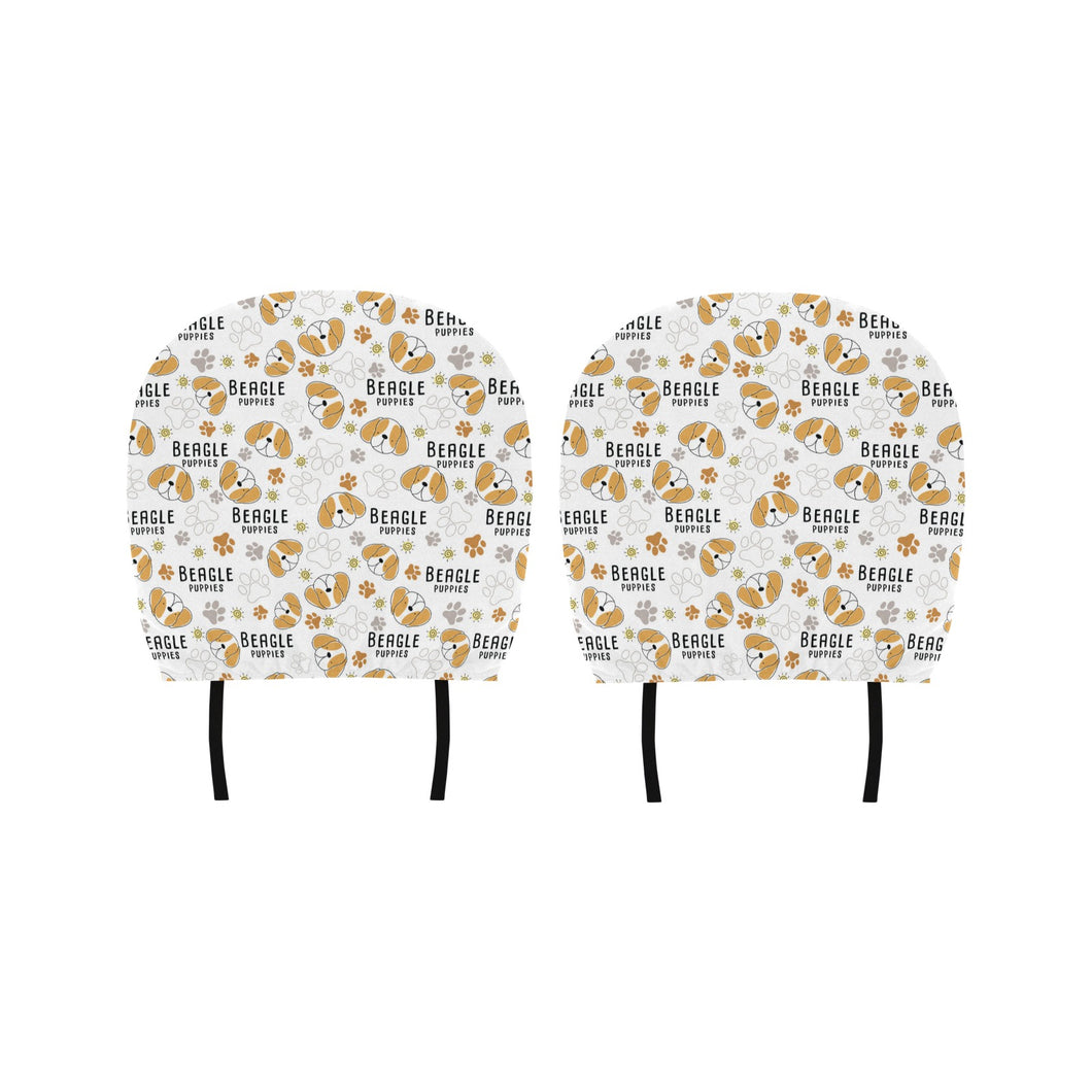 Cute beagle dog pattern background Car Headrest Cover