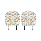 Cute beagle dog pattern background Car Headrest Cover