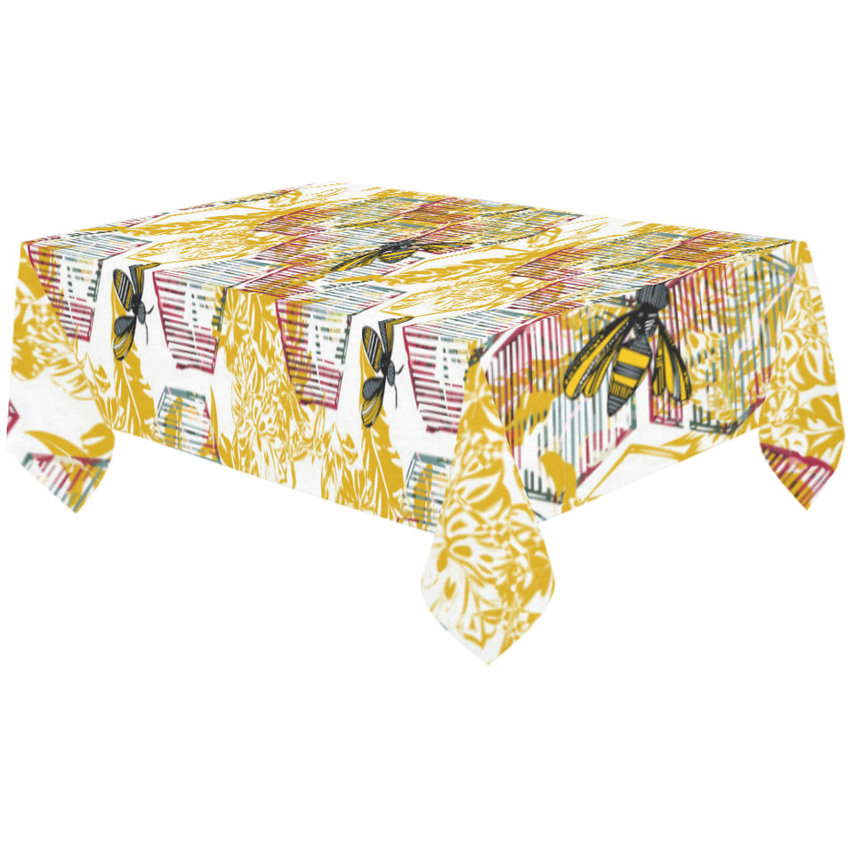 Cool Bee honeycomb leaves pattern Tablecloth