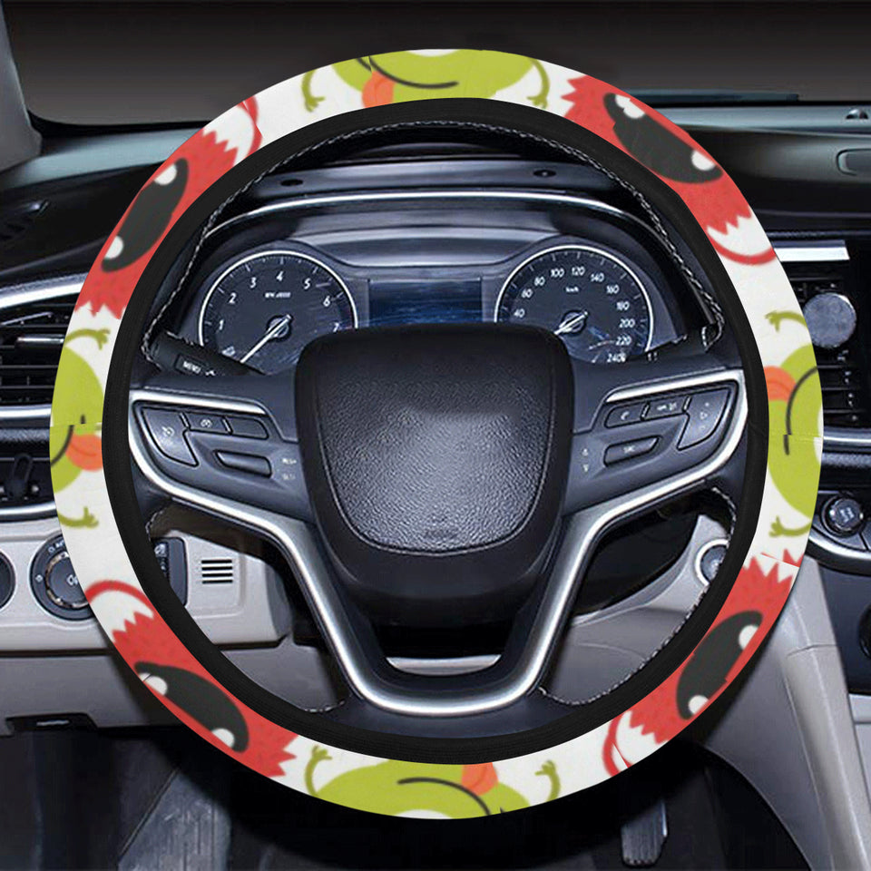 Alien Pattern Print Design 05 Car Steering Wheel Cover