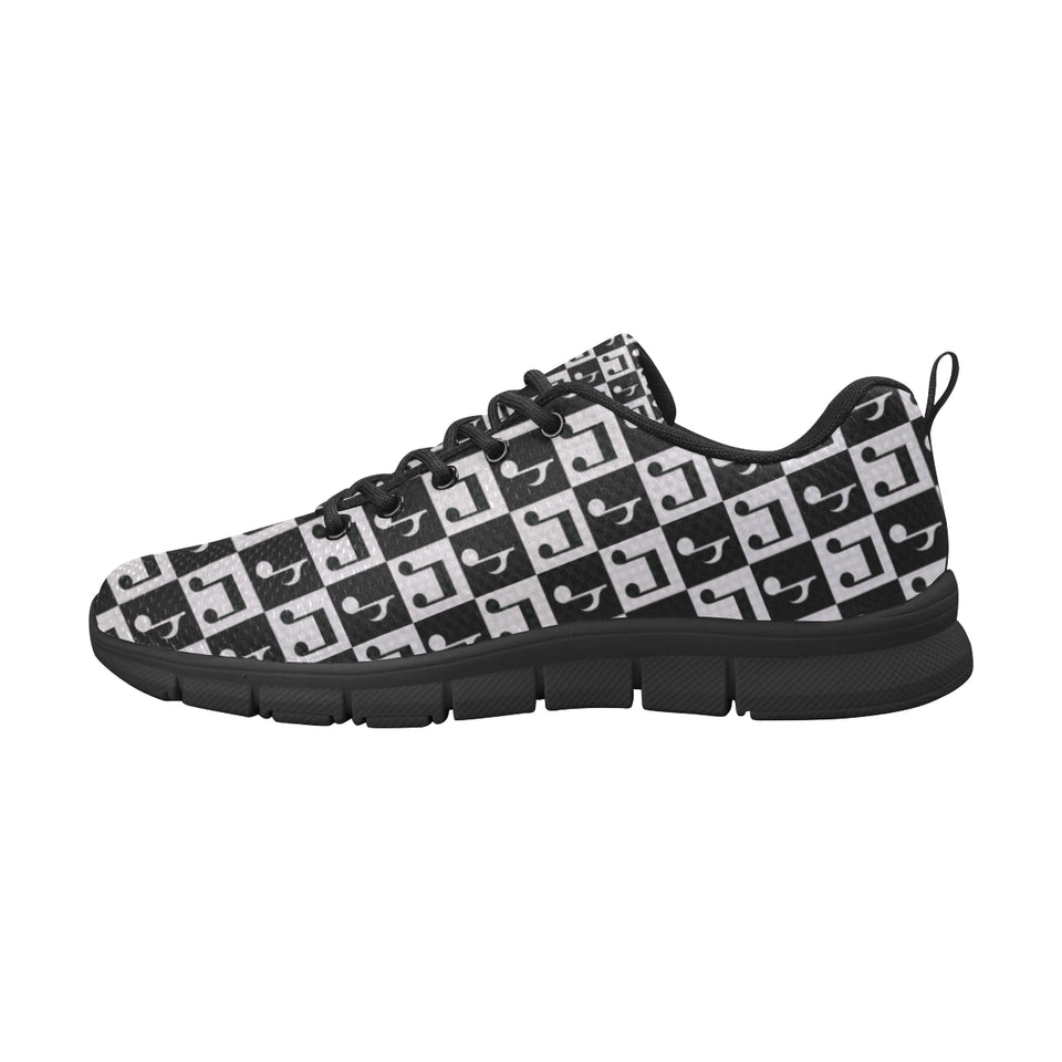 Music Notes Pattern Print Design 01 Men's Breathable Sneakers ( Model 055)