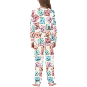 Chemistry Periodic Table Pattern Print Design 02 Kids' Boys' Girls' All Over Print Pajama Set