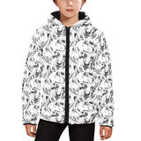 Greyhound Pattern Print Design 01 Kids' Boys' Girls' Padded Hooded Jacket