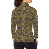 Snake skin pattern Women's Long Sleeve Polo Shirt