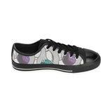 Bowling ball and pin gray background Men's Low Top Canvas Shoes Black