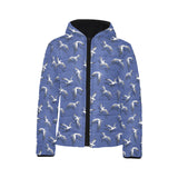 Seagull Pattern Print Design 03 Kids' Boys' Girls' Padded Hooded Jacket