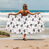 Ostrich Pattern Print Design 02 Beach Towel