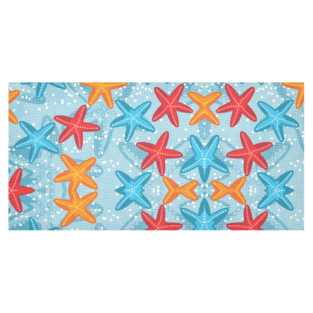 Blue red orange starfish pattern Tablecloth