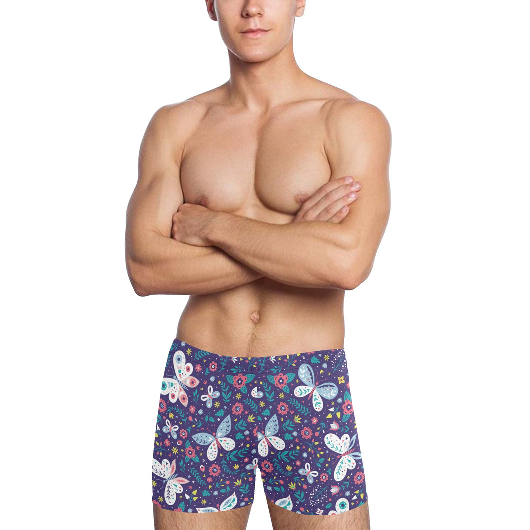 Colorful butterfly flower pattern.eps Men's Swimming Trunks