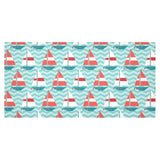 Red White sailboat wave background Tablecloth