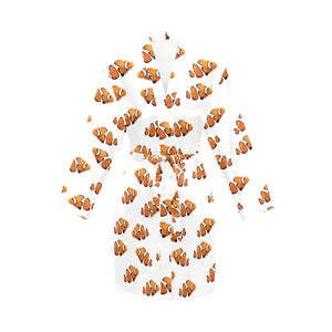 Clown Fish Pattern Print Design 03 Women's Long Sleeve Belted Night Robe