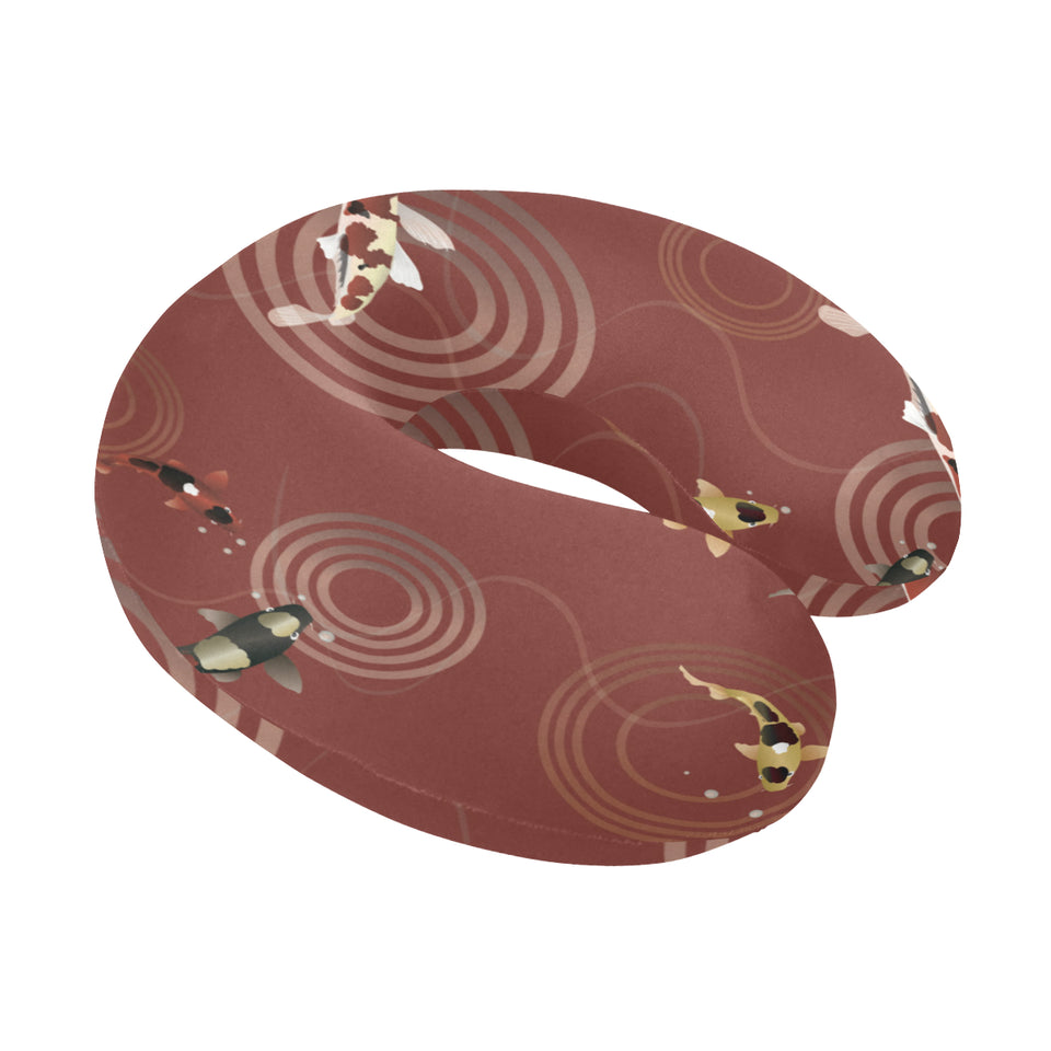 Fancy Carp red background U-Shaped Travel Neck Pillow