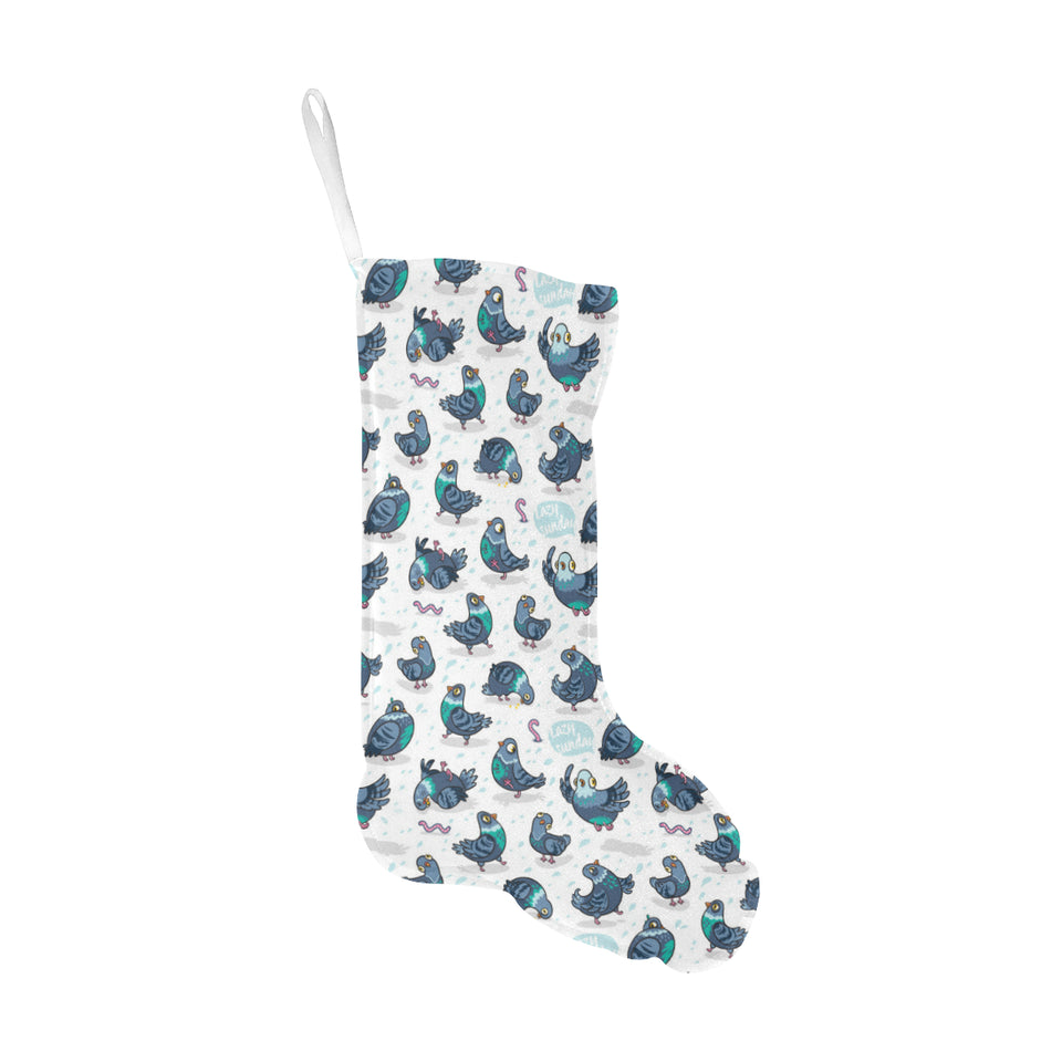 Pigeon Pattern Print Design 02 Christmas Stocking