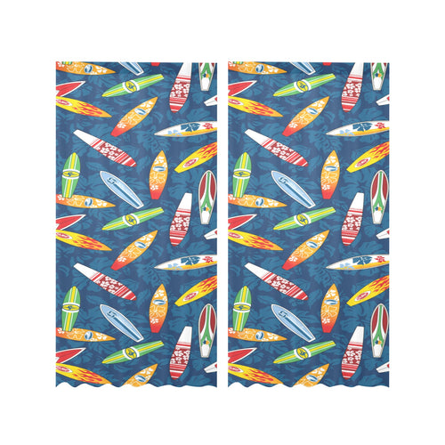 Surfboard Pattern Print Design 01 Gauze Curtain