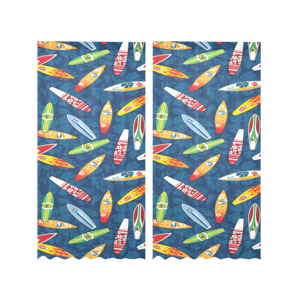 Surfboard Pattern Print Design 01 Gauze Curtain