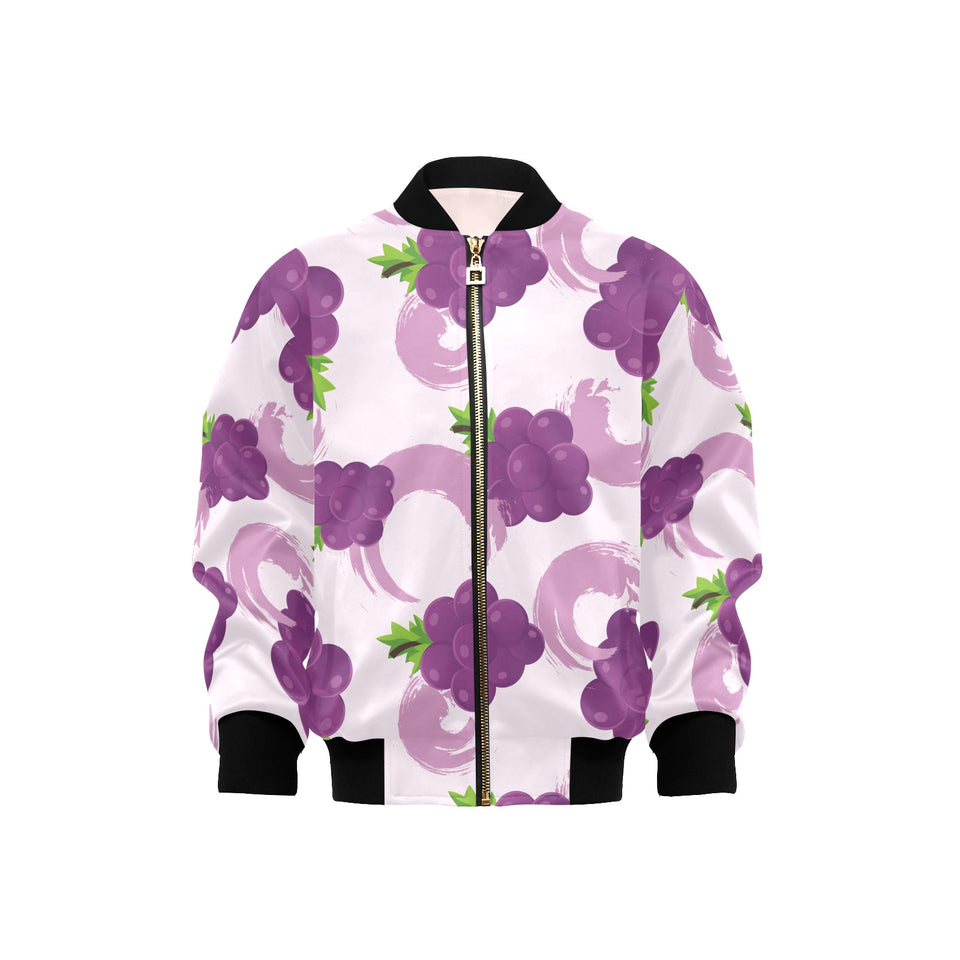 Cute Grape pattern Kids' Boys' Girls' Bomber Jacket
