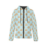 Pretzels Pattern Print Design 03 Women's Padded Hooded Jacket
