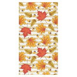 Maple leaf oak leaf acorns beige striped backgroun Bath Towel