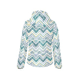 zigzag chevron paint design pattern Women's Padded Hooded Jacket