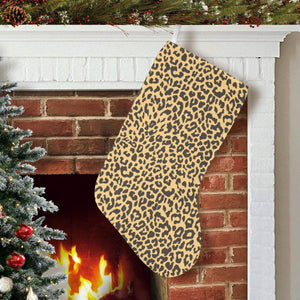 Leopard skin print Christmas Stocking
