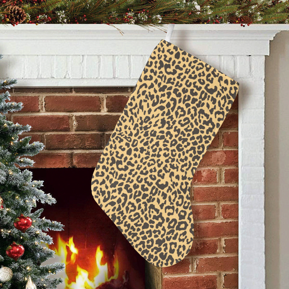 Leopard skin print Christmas Stocking