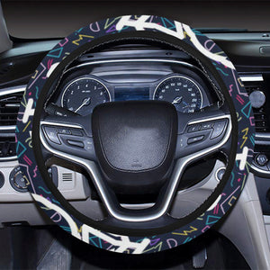 Bicycle Pattern Print Design 03 Car Steering Wheel Cover