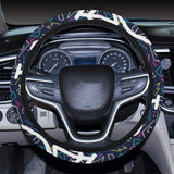 Bicycle Pattern Print Design 03 Car Steering Wheel Cover
