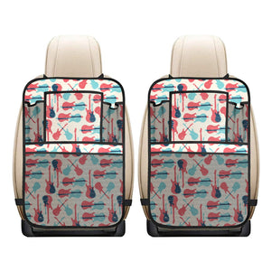 Red Blue guitar pattern Car Seat Back Organizer