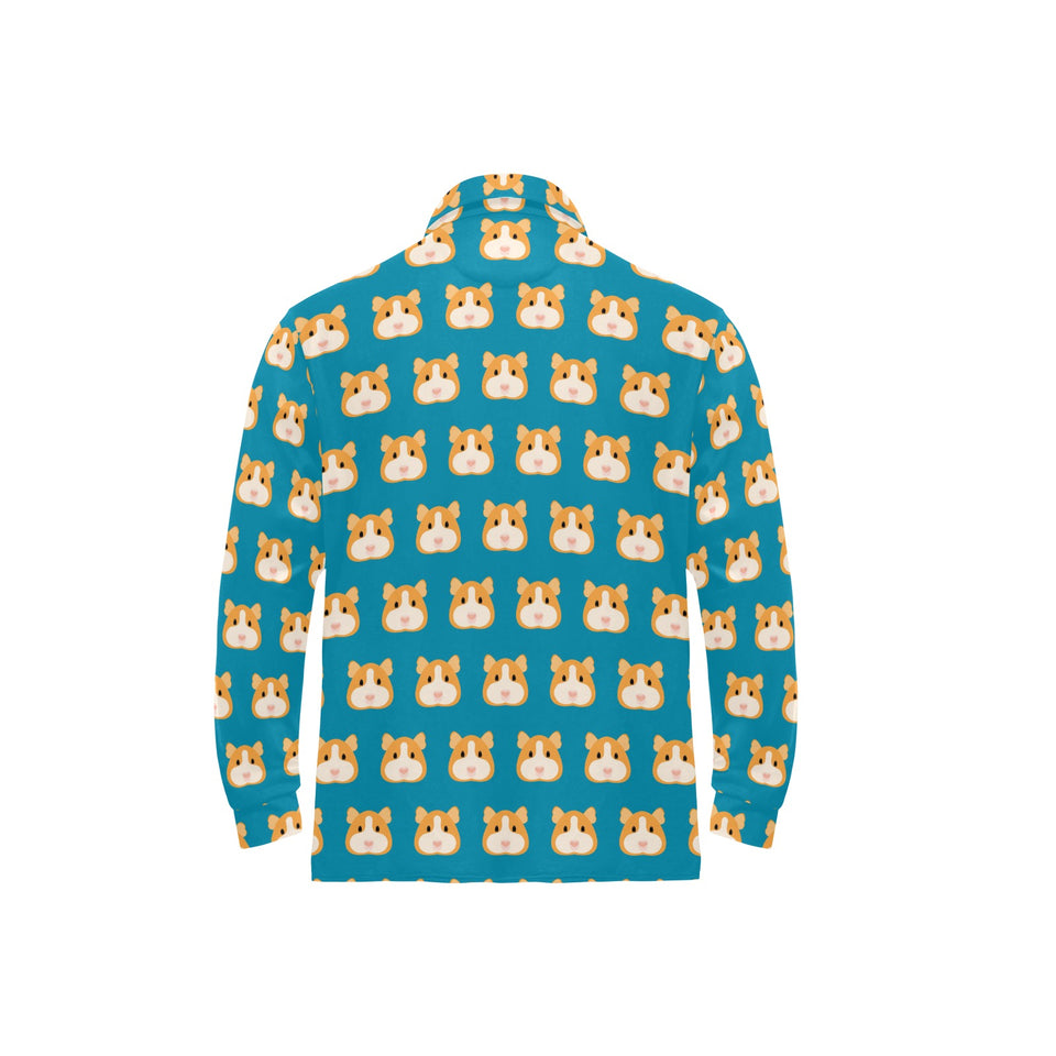 Guinea Pig Pattern Print Design 03 Men's Long Sleeve Polo Shirt