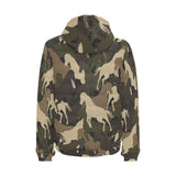 Horse Camouflage Pattern Men's Padded Hooded Jacket