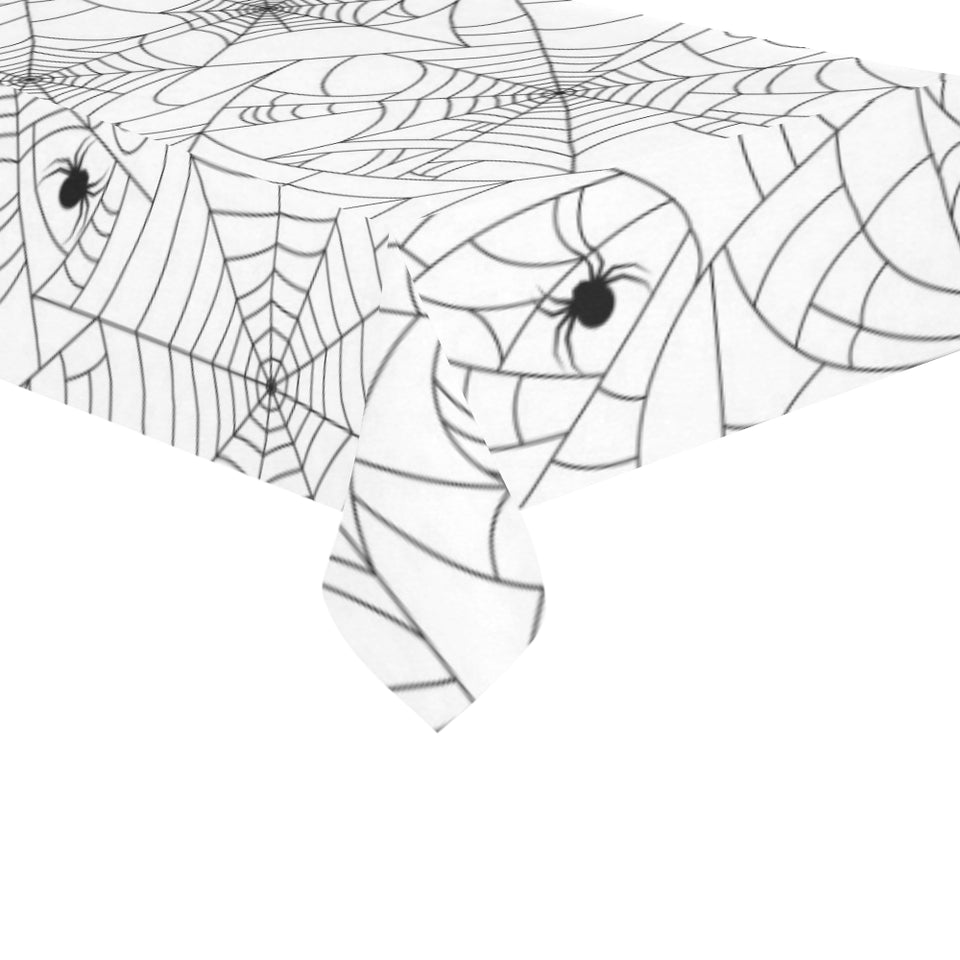 Spider web cobweb pattern white background Tablecloth
