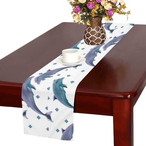 Dolphins pattern dotted background Table Runner