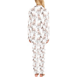 Bull Terrier Pattern Print Design 04 Women's Long Pajama Set