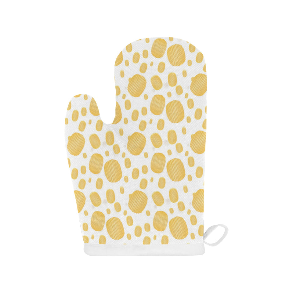 Potato Chips Pattern Print Design 03 Heat Resistant Oven Mitts