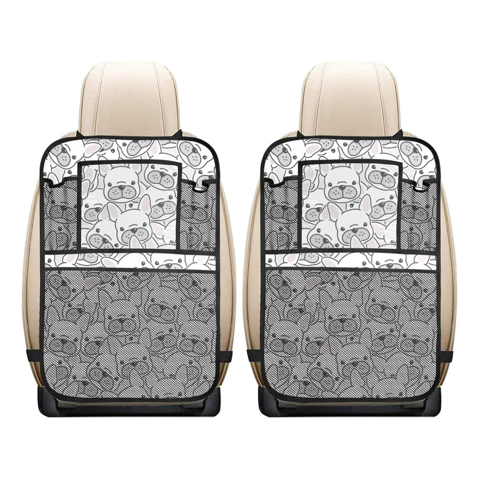 Cute french bulldog head pattern Car Seat Back Organizer