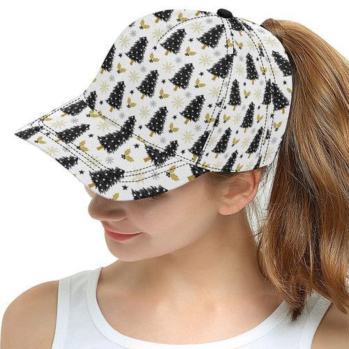 Christmas tree holly snow star pattern All Over Print Snapback Cap