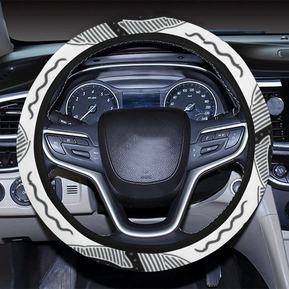 Black whale pattern Car Steering Wheel Cover