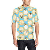 Bee honeycomb pattern Men's All Over Print Polo Shirt